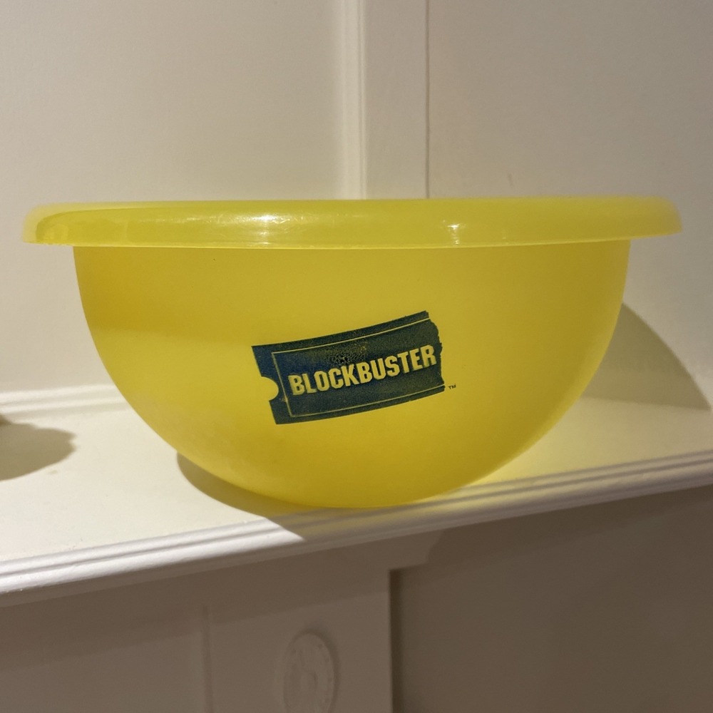 Blockbuster Video Popcorn Bowl Vintage Yellow